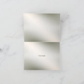 水彩ピンクの花フレーム シャイニーブロンズ パーティー サンキューカード (内部)