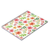 水彩ピンクの花フローラルパターン–69677 ノートブック (左側)