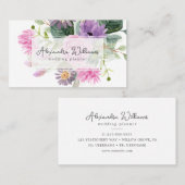 水彩ピンクの花フローラ名刺 名刺 (正面/裏面)
