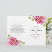 水彩ピンクの花プログラム。フローラ結婚の (スタンド正面)