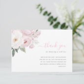水彩ピンクの花ベビーシャワーサンキューカード サンキューカード (スタンド正面)