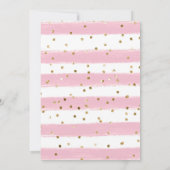 水彩ピンクの花ライオン赤ちゃんシャワー 招待状 (裏面)