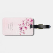 水彩ピンクの花ラゲッジタグ ラゲッジタグ (裏面横)