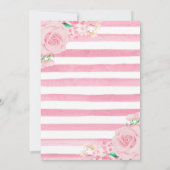 水彩ピンクの花動物の誕生日パーティー 招待状 (裏面)