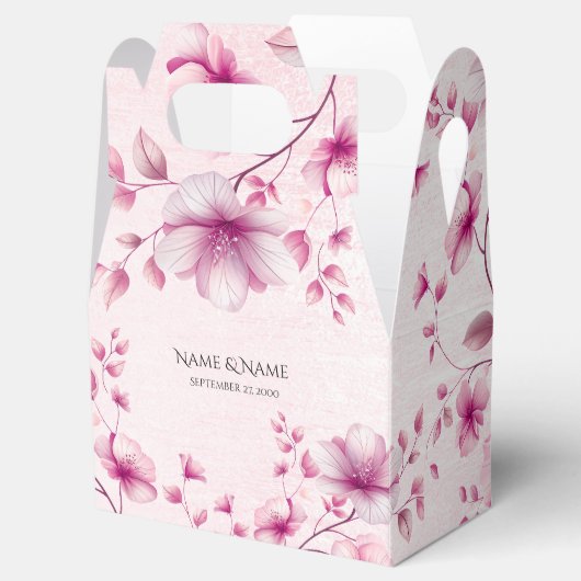 水彩ピンクの花好きボックス フェイバーボックス (オープン)