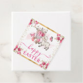 水彩ピンクの花春ラムイースター フェイバータグ (インサイチュ)