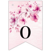 水彩ピンクの花束フラッグ バンティングフラッグ (第2の旗)