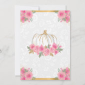 水彩ピンクの花秋カボチャ甘い16 サンキューカード (裏面)