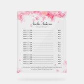 水彩ピンクの花美しいサロン価格表 アクリルサイン (正面)