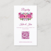 水彩ピンクの花花花花束結婚の登録簿 –  名刺 (正面)