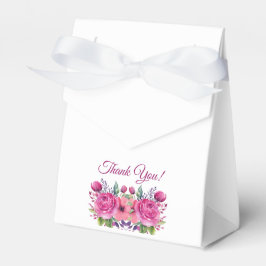 水彩ピンクの花花花花花束結婚お願い –  フェイバーボックス