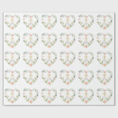 水彩ピンクの花金ゴールドクロスガールバプテスマ ラッピングペーパー (フラット)