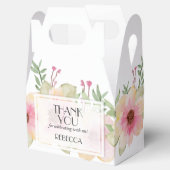 水彩ピンクの花 ありがとう フェイバーボックス (オープン)