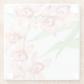 水彩ピンクの花 ガラスコースター (裏面)