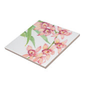 水彩ピンクの花 タイル (側面)