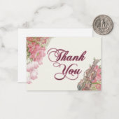 水彩ピンクの花 ノートカード (正面/裏面インサイチュ)