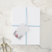 水彩ピンクの花 ピンクの芍薬 ピンクのバラ ギフトタグ (より糸付き)