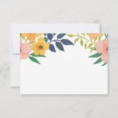 水彩ピンクの花 | ベビーシャワー 本を持ってこよう 招待状 (裏面)