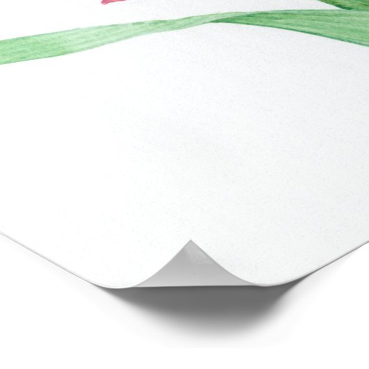 水彩ピンクの花 ポスター (角)