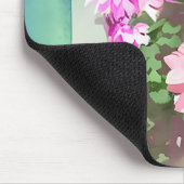 水彩ピンクの花 マウスパッド (コーナー)