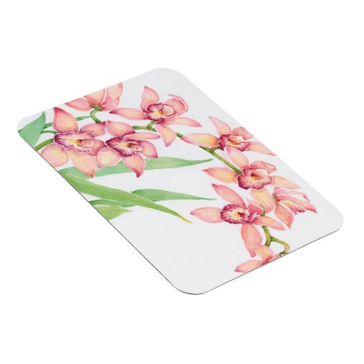 水彩ピンクの花 マグネット (右側)