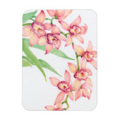 水彩ピンクの花 マグネット (縦)