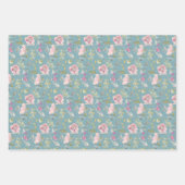 水彩ピンクの花 ラッピングペーパーシート (正面)