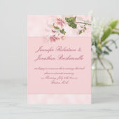 水彩ピンクの花　結婚式の披露宴後 招待状 (スタンド正面)