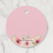 水彩ピンクの花 謝謝タグ  プレゼント フェイバータグ (裏面)