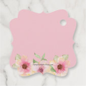 水彩ピンクの花 謝謝 フェイバータグ (裏面)