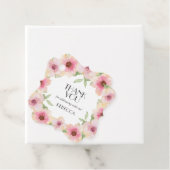 水彩ピンクの花 謝謝 フェイバータグ (インサイチュ)