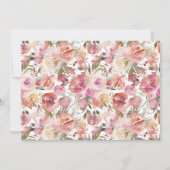 水彩ピンクの花 30歳の誕生日パーティー 招待状 (裏面)