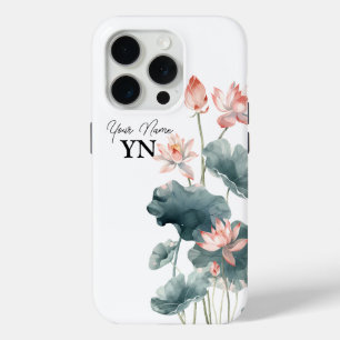 水彩ピンクの花iPhoneケース iPhone 15 Proケース