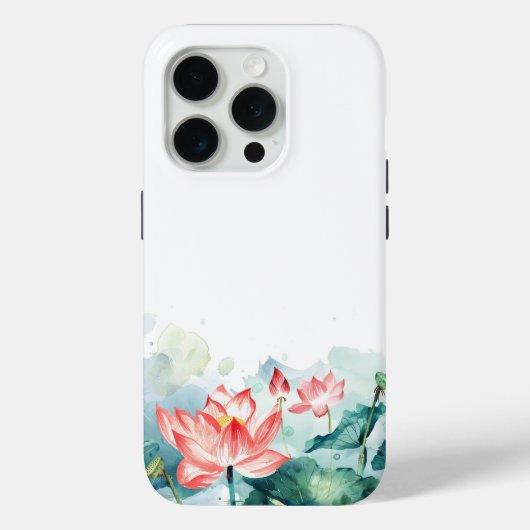水彩ピンクの花iPhoneケース Case-Mate iPhoneケース (裏面)