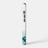 水彩ピンクの花iPhoneケース iPhoneケース (左側面)