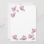 水彩ピンクの蝶。結婚式 Save The Date セーブザデート (裏面)