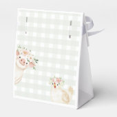 水彩ピンクの農業動物ベビーシャワーお気に入りボックス フェイバーボックス (裏面サイド)