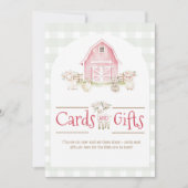 水彩ピンクの農業動物ベビーシャワーギフトサイン (正面)