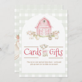 水彩ピンクの農業動物ベビーシャワーギフトサイン