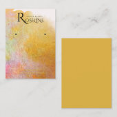 水彩ピンクの金ゴールドブラシイヤリングディスプレイ 名刺 (正面/裏面)