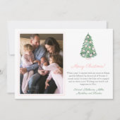 水彩ピンクの陳腐なメリークリスマスフォト シーズンカード (正面)