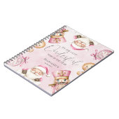 水彩ピンクの雪1st誕生日クリスマス ノートブック (左側)