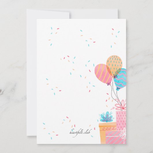 水彩ピンクまたはブルーベビーシャワー招待状 招待状 (裏面)