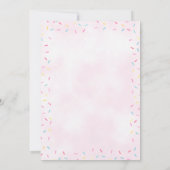 水彩ピンクアイスクリームコーン2nd誕生日ガール 招待状 (裏面)