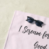 水彩ピンクアイスクリームパーソナライズされた ビーチタオル (インサイチュ)