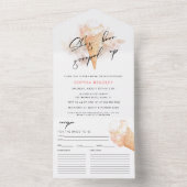 水彩ピンクアイスクリームブライダルシャワー オールインワン招待状 (内側)