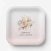 水彩ピンクアイスクリームブライダルシャワー ペーパープレート (正面)