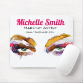 水彩ピンクアイメイクアップブランディング マウスパッド (マウス)