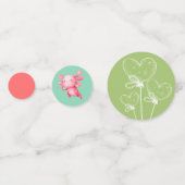 水彩ピンクアクソロトルバースデーパーティー コンフェッティ (裏面)