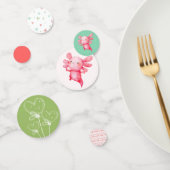 水彩ピンクアクソロトルバースデーパーティー コンフェッティ (グループ)